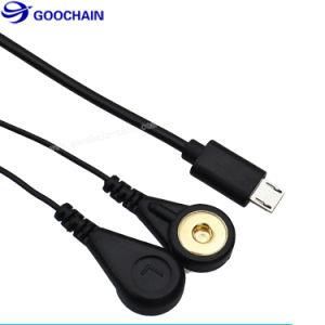 Customized Micro USB to 2 Electrode 3.5mm Snap Lead Wire ECG Cable