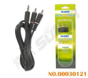 Suoer 3.5mm Stereo to 2 RCA Audio/Video Cable (AV-102C-1.5m-white)