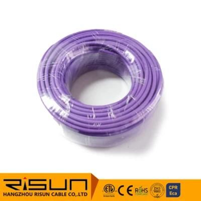 50m Mini Roll of LSZH Low Smoke Solid Copper CAT6 in Purple