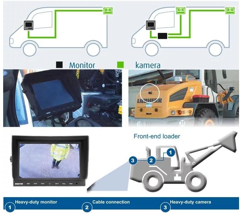 7pin Trailer Spiral Cable for Car Rear View Camera Audio Video