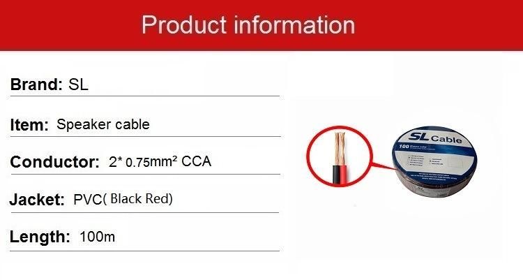 Clear Transparent Red/Black Bc Tc CCA TCCA Golden and Silver Loudspeaker Speaker Cable