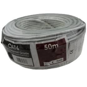 Indoor CAT6 UTP 23AWG Copper Ethernet PVC Network Cable Reel 50m