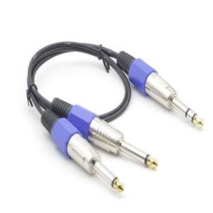 6.35mm Splitter Trs Male to Dual Ts Male Guitar Cable