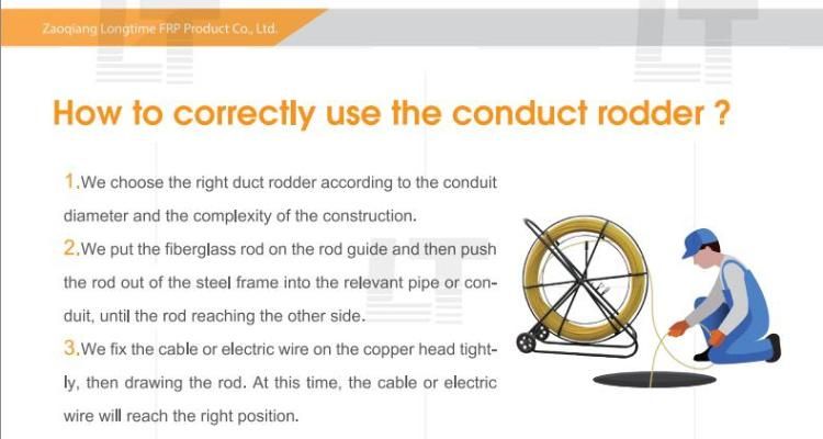 6mm 100m Cable Snake Fiberglass Duct Rodder