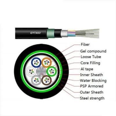 Manufacture Steel Tape Armored 12 96 Core Fiber Optic Cable Price Per Meter GYTA53