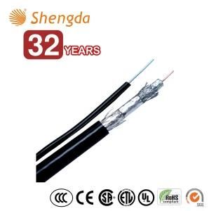 Cheaper Semi Finished Coaxial Cable RG6 Quad Shield with Messenger