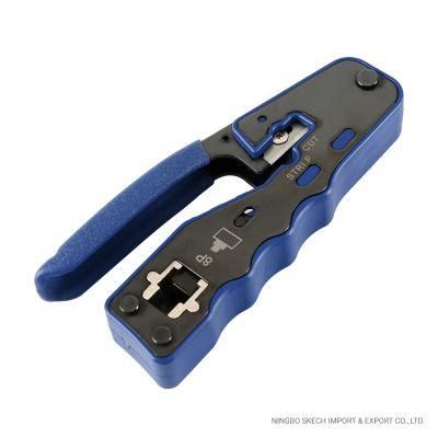 Ez RJ45 Pass Through Crimping Tool Ethernet Crimper Pass-Thru Network Modular Crimping Tool Ratcheting Wire Crimper for Cat5/CAT6/Cat7