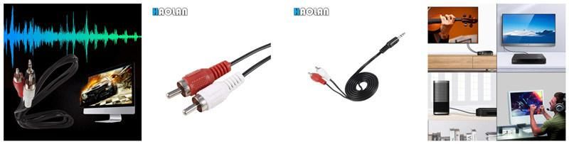 6in Stereo Audio Y-Cable - 3.5mm Male to 2X RCA Male - Headphone Jack to RCA – Computer / MP3 to Stereo 1X Mini-Jack 2X RCA, RCA Cable, Audio Cbale