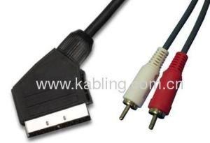 Scart Cable Plug to 2 RCA Plug (KB-SC08)