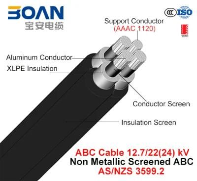 Hv ABC Cable, Aerial Bundled Cable, Al/XLPE+AAAC, 3/C+1/C, 12.7/22 Kv (AS/NZS 3599.2)