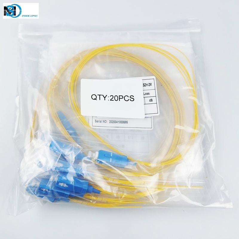 Sm 0.9mm Sc/Upc Fiber Optic Pigtail for 2m