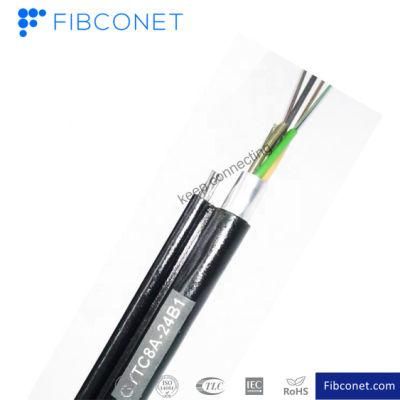 Steel Tape Armored Cable Outdoor 24 Core Single Mode Self-Supporting Fiber Optic Cable GYTC8S