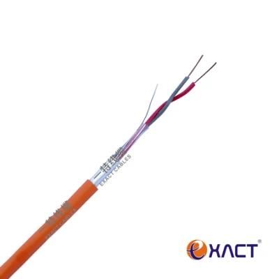 ExactCables-2C 1.0mm2 solid Cu conductor shielded red PVC twisted pair fire alarm cable