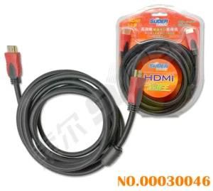Suoer 3m Gold Plated Connector Hdm Cable HDMI Braided Wire