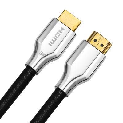 Manufacture Wholesale Price Hdmi 8K Cable Male To Male Zinc Alloy Silver 8K Hdmi Cable