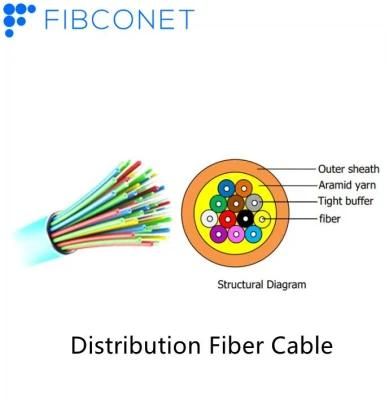 FTTH 12f Distribution/MPO 4 Core Outdoor Fiber Optic Drop Cable