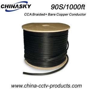 CCA Braided and Bare Copper Conductor Rg59 Siamese Cable (90S/1000FT)