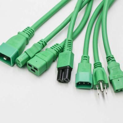 CPU/PDU Power Cord - C14 Left Angle to C13 - 10 AMP Green