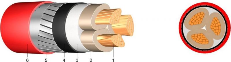 6/10 (12) Kv XLPE Insulated PVC Sheathed Unarmoured Power Cable