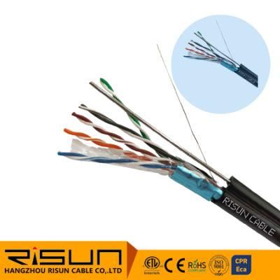 FTP Cat5e Outdoor Cable with Messenger, 100% Copper