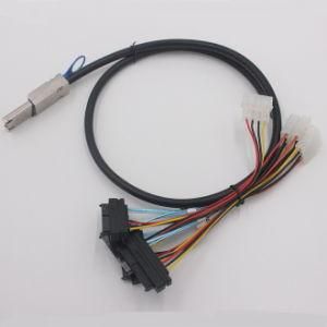Mini Sas Sff-8088 26p to 4 X Sas Sff-8482 29 Pin Cable with Power