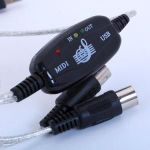 USB to Dual MIDI Cable Adapter for Music Keyboard