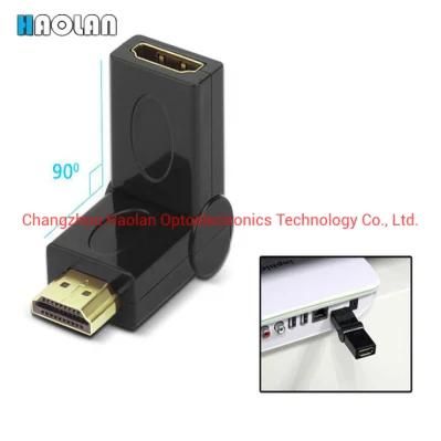 Male to Female 180 Degree up/Down Adjustable Right Angle HDMI Adapter