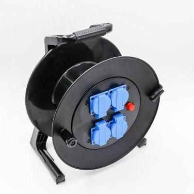 Cable Reel Schuko Plug with VDE Cable H05VV-F 3G1.5mm2 25/50m Euro 4-Outlet Sockets