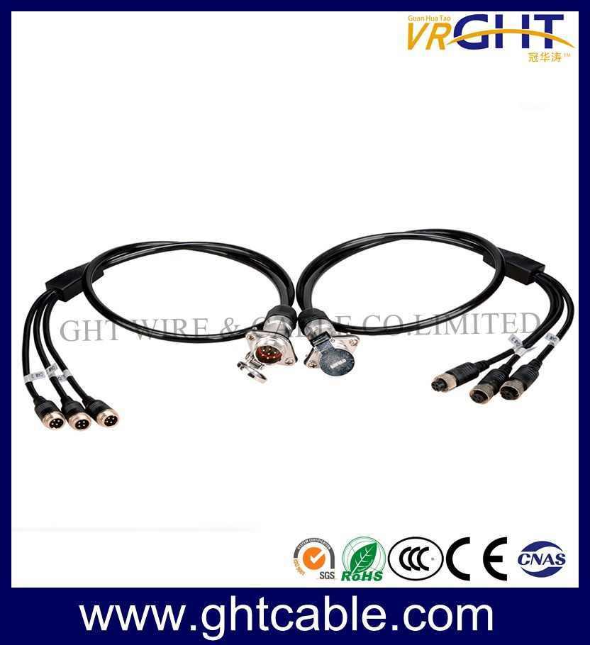 7 Core Spring Wire Trailer Cable, 7 Pin Truck Electric Coiled 4p Aviation Connector Camera Semi-Trailer Spiral Cable