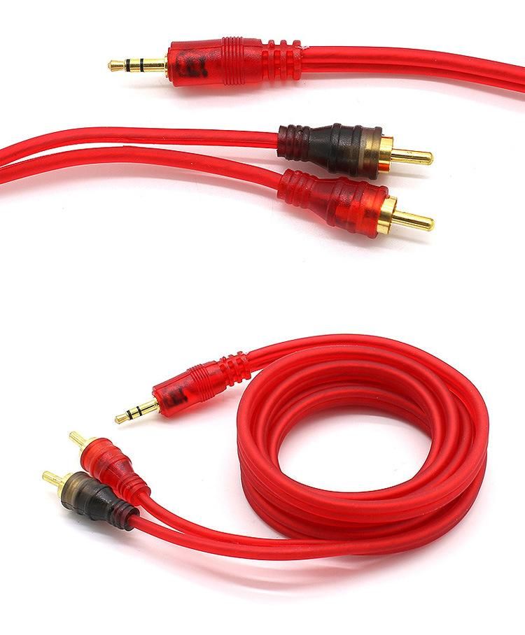 High Performance Copper Head Car Audio Cord 1.5/5m Audio RCA Cable for Car