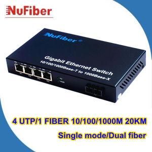 4 RJ45+1 Fiber Gigabit Ethernet Fiber Switch (NF-A1004S20)