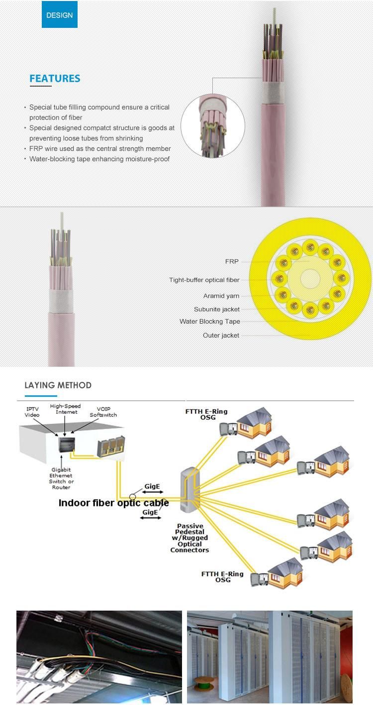 Hot Sale 24 Fiber Indoor Fiber Optical Cable for Housing