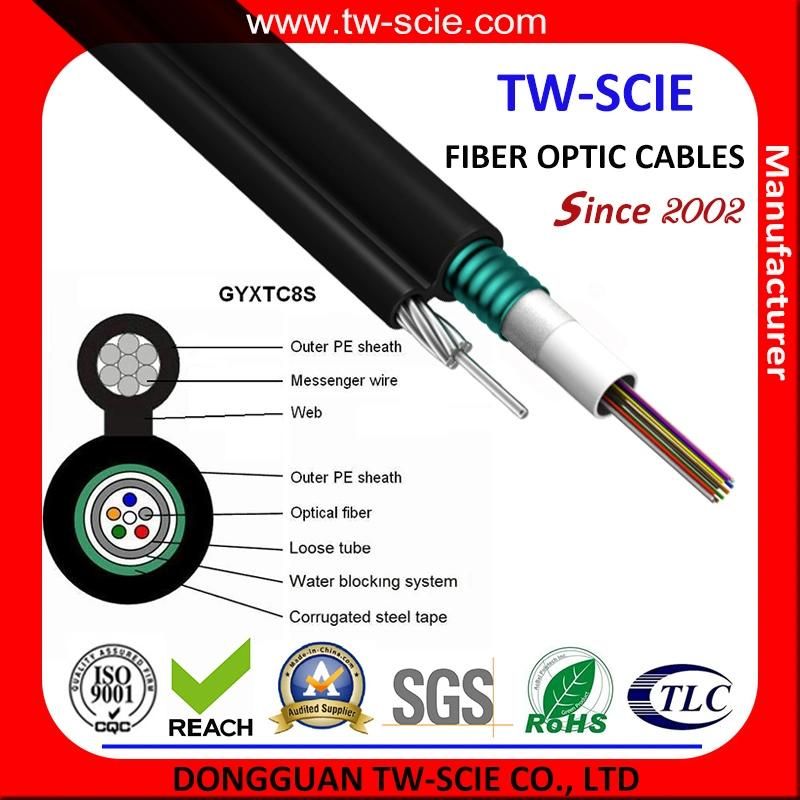 Aerial Optical Fibre Cable 2/12 Core Network Use Gyxtc8s