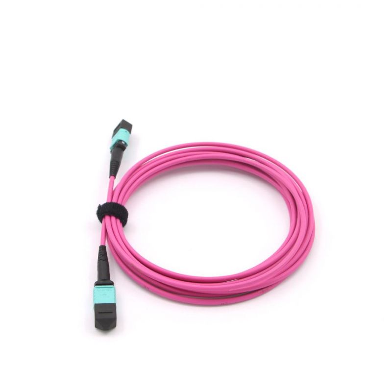 MPO-MPO Om4 Magenta 12 Core Fiber Optical Cable