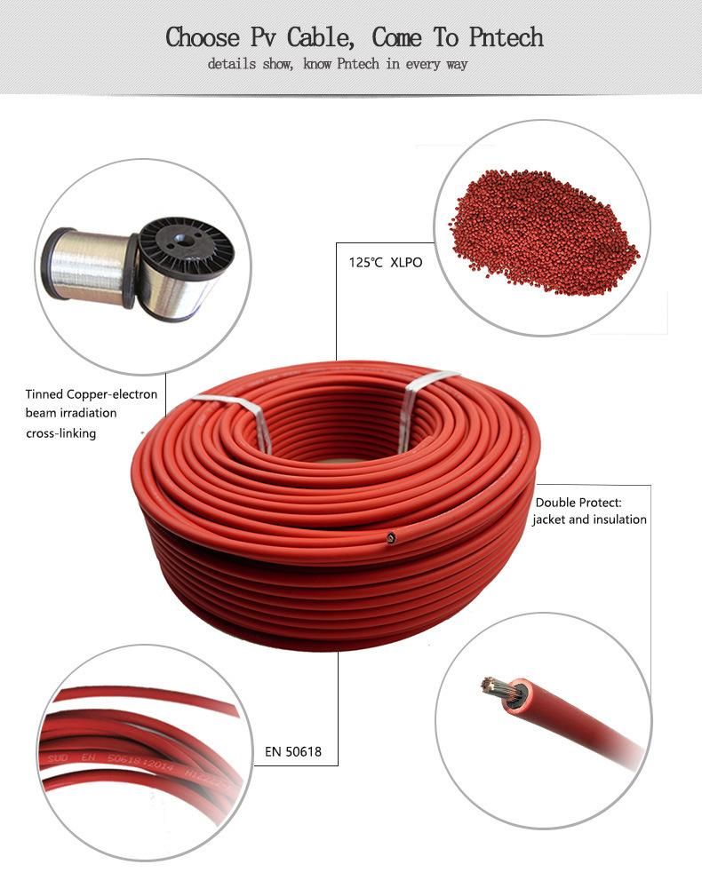 TUV UL Approved Electrical PV DC 2pfg 1169 PV1-F 1X4mm2 Solar Cable