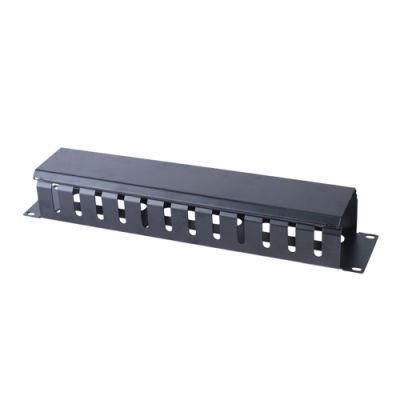 2u 19&quot; 12-Bay Metal Cable Management - Matt Black