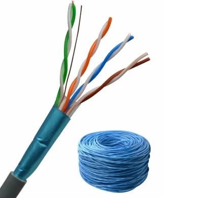 Factory Price LAN Cable 4 Pairs 24AWG FTP Cat5e with Messenger 305m