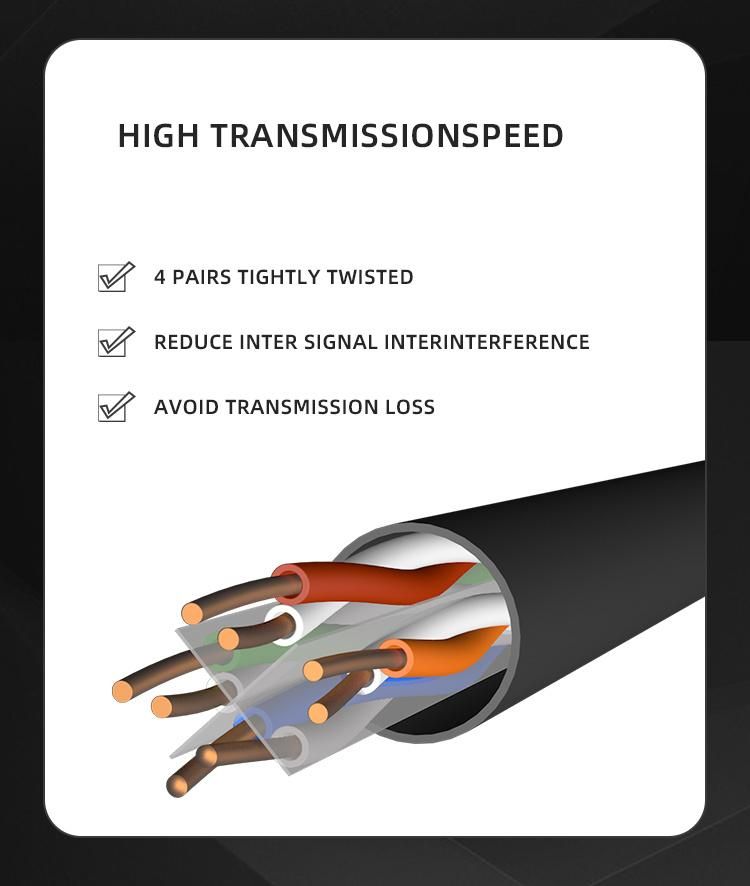 305m Color: Black Feinan Coaxial Cables Cat 6 Cable