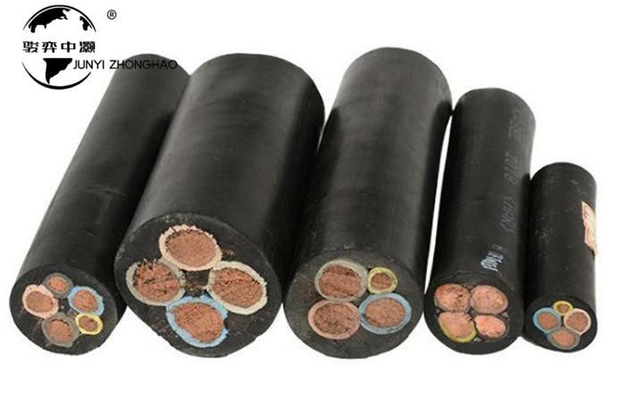 Customized Heavy Rubber Set Soft Cable 3+2 Pure Copper Cores Flexible Rubber Cable for Port Machinery