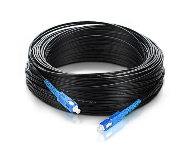 FC Jumper Sc LC St FC Connector FTTH Flat Fiber Optic Drop Cable Jumper LSZH 5m 10m 50m 100m Outdoor Drop Cable Patch Jumper