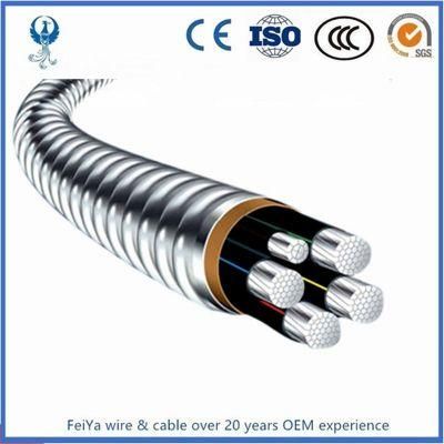 Solid Aluminum/Copper PVC Insulation Nylon Jacket Aluminum Tape Armored Mc Cable