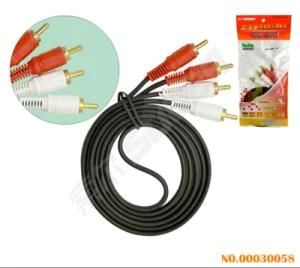 1.5m AV Cable Golden Connector 2 RCA to 2 RCA Male to Male Audio