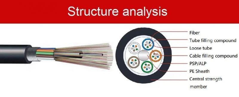 GYTA 24 Fiber Buried Low Loss Bare Color Single-Mode Optical Fiber G652D