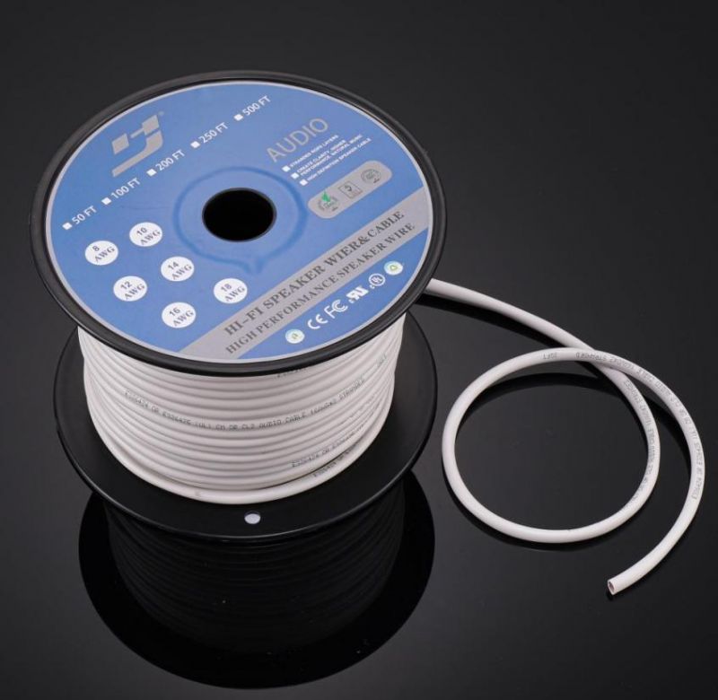 12 / 14 / 16 AWG 2c 99.99% Oxygen Free Copper UL Listed Power Limited Cl3 Cl3r PVC LSZH in Wall Grade Audio Speaker Cable Wire