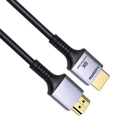 Hot Sale Aluminum Alloy 8K HDMI Cable slim 0.5m 1m 1.5m 2m 2.5m 3m 48gbps Hdmi 8k Cable For Laptop