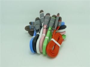 2015 Hot Selling Multi-Function Colorful Flat 2 in 1 Mobilephone USB Data Charging Cable for Android and Phone 5/5s/6s/6p