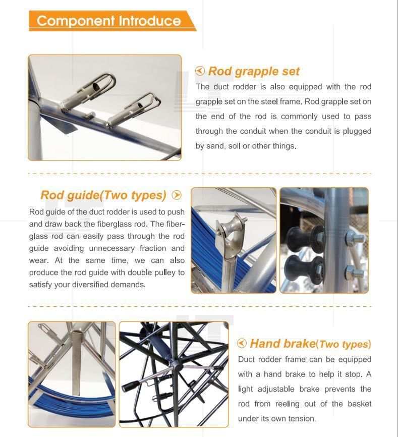 14mm 300m Fiberglass Cable Conduit Rodding Cobra Duct Rodder