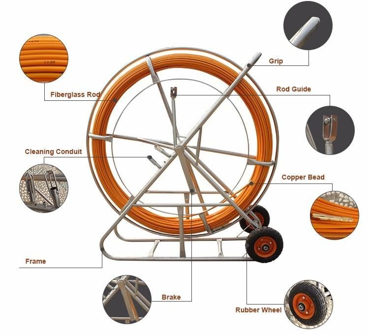 Diameter 11mm 300mm FRP Cable Electric Fiberglass Duct Rodder
