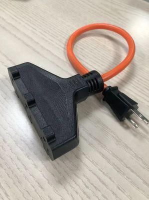 UL Approved Power Cord Plug NEMA 5-15p to 3 Sockets NEMA5-15r Extension Cord