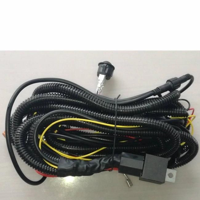 Manufacturer Custom Universal Car Fog Light Wiring Harness Kit with Fuse and Relay Switch Wire Cable